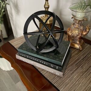 Black Decorative Orb Sculpture - Modern Home Accent